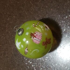 🌲2006 Pier 1 Hand Painted Conducting Santa Li Bien Glass Christmas Ornament